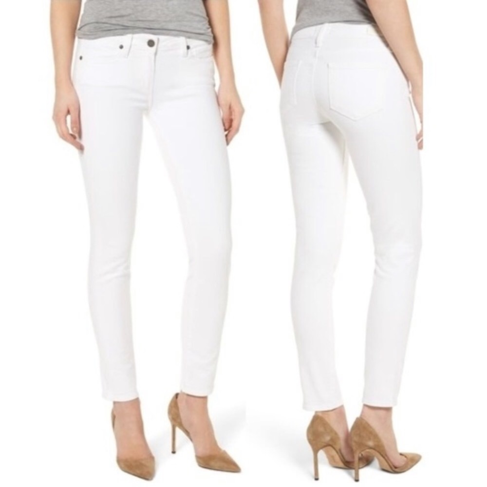 Paige white skyline ankle peg denim pant